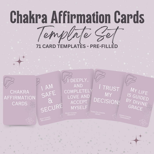 Chakras Affirmation Card Canva Template Collection