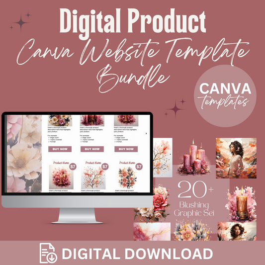 Digital Product Sales Page Canva Website Template Set